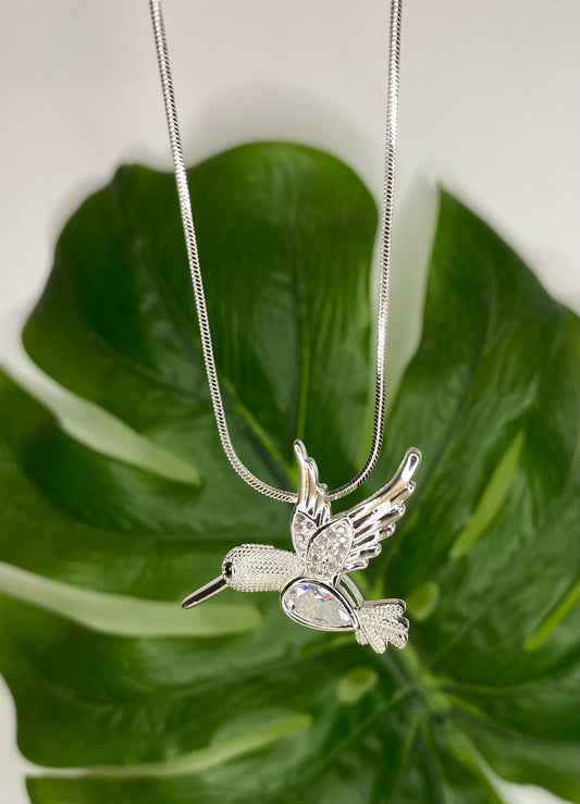 Collar Colibrí Plata italiana