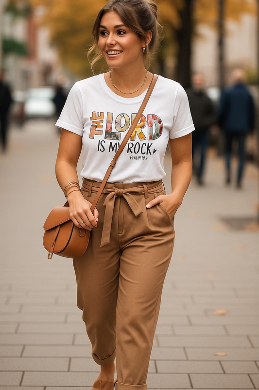 Polera El Señor es mi roca • Blanca