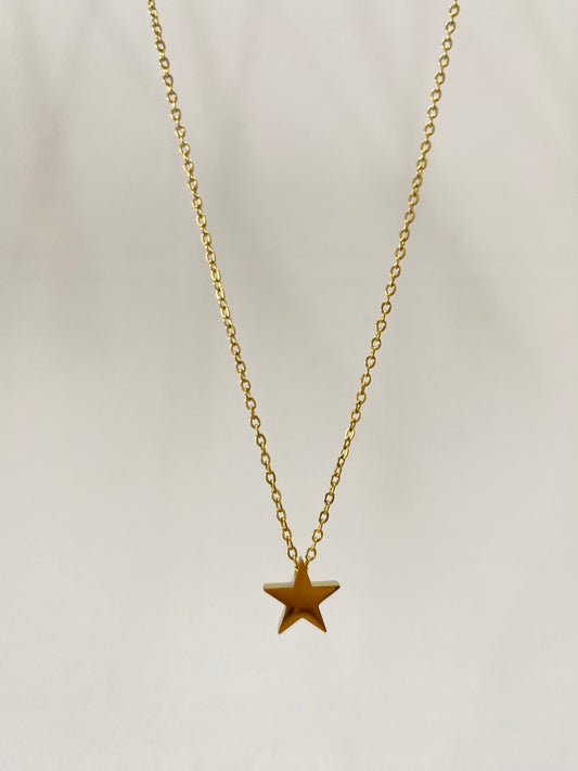 Collar Estrella acero dorado