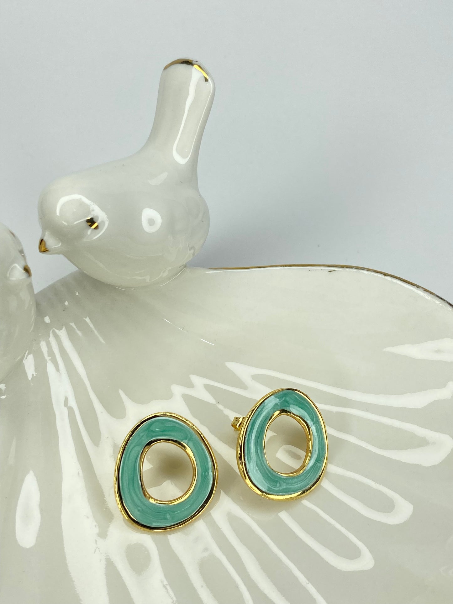 Aros dona acero menta/dorado 30mm