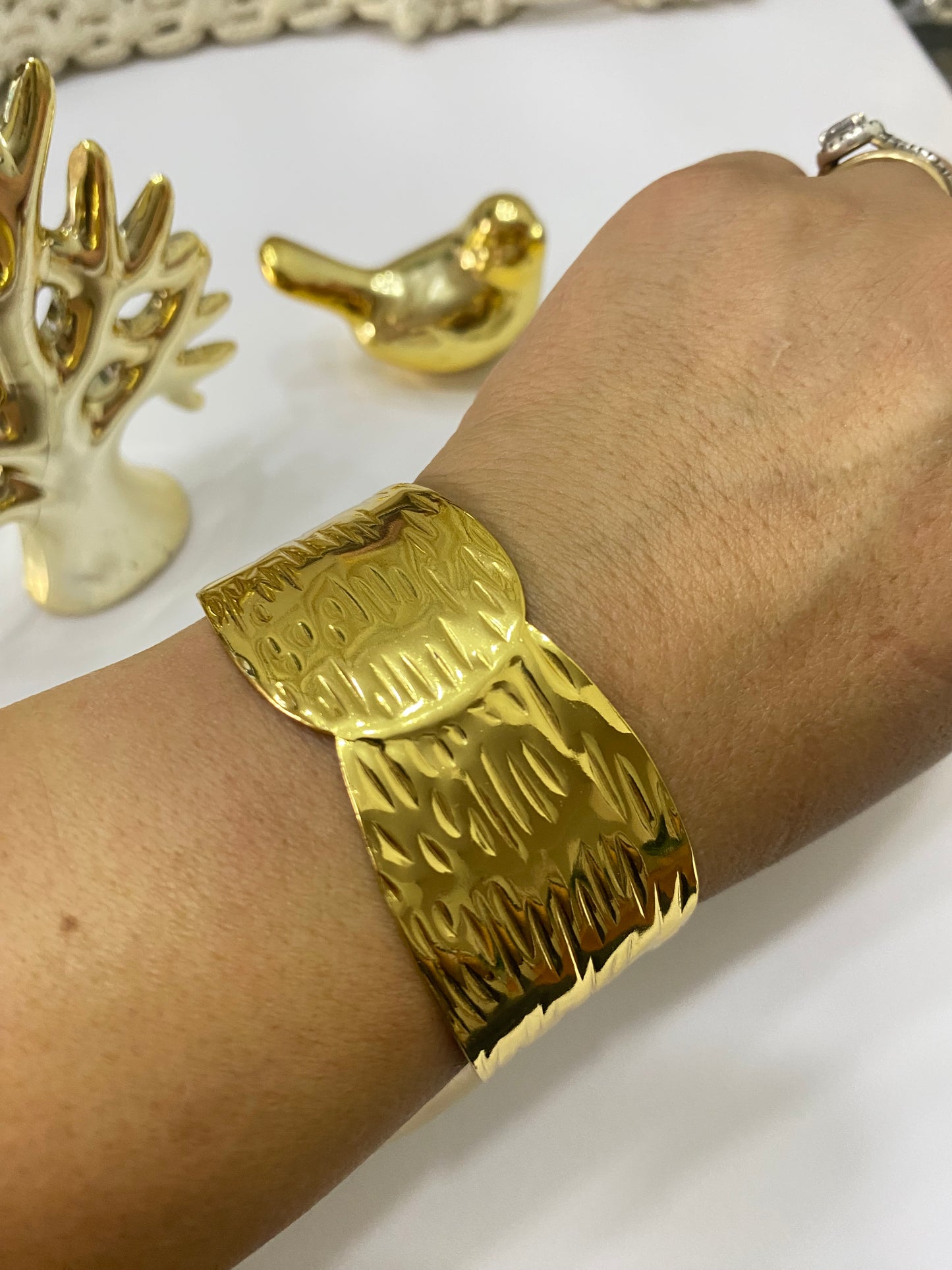 Brazalete alianza dorada acero ajustable (copia)