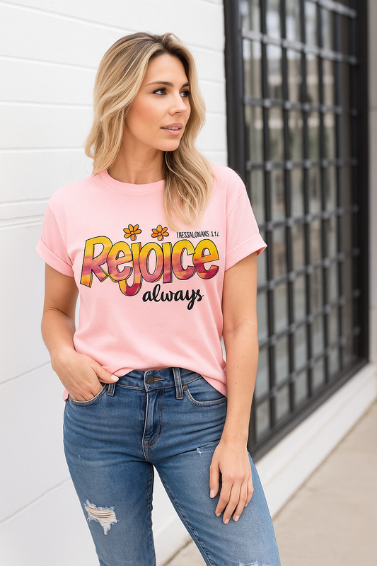 Polera Regocíjate Siempre   • Rosado Damasco