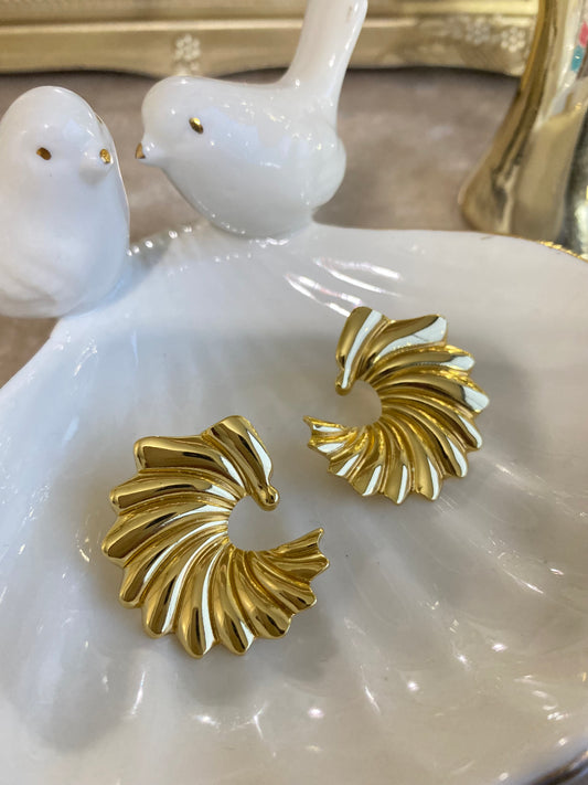 Aros Rugir acero dorado