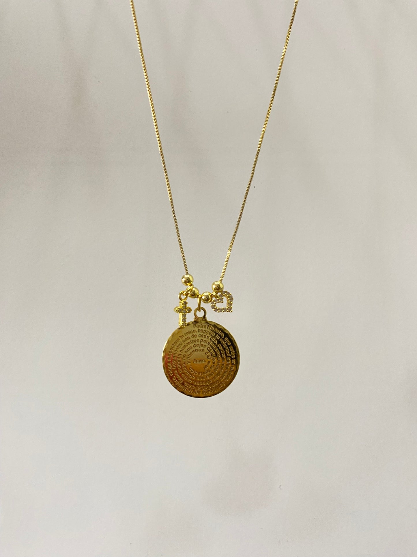 Collar Padre Nuestro baño oro Cadena ajustable