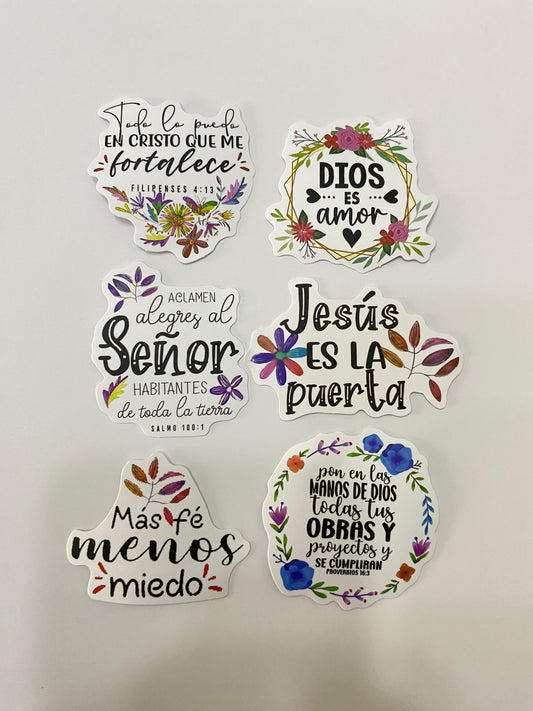 Set 6 stickers “Todo lo puedo en Cristo”