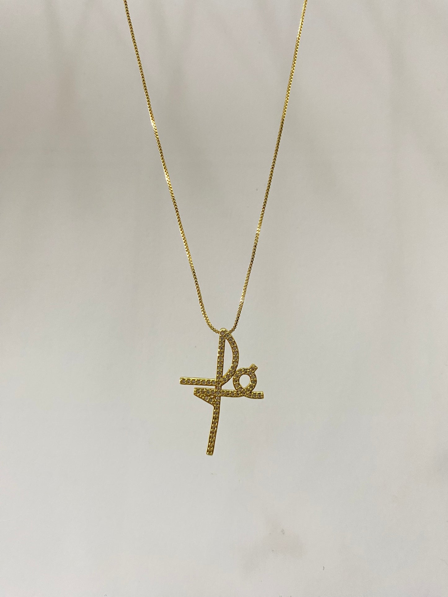 Collar fe baño de oro Cadena topo ajustable