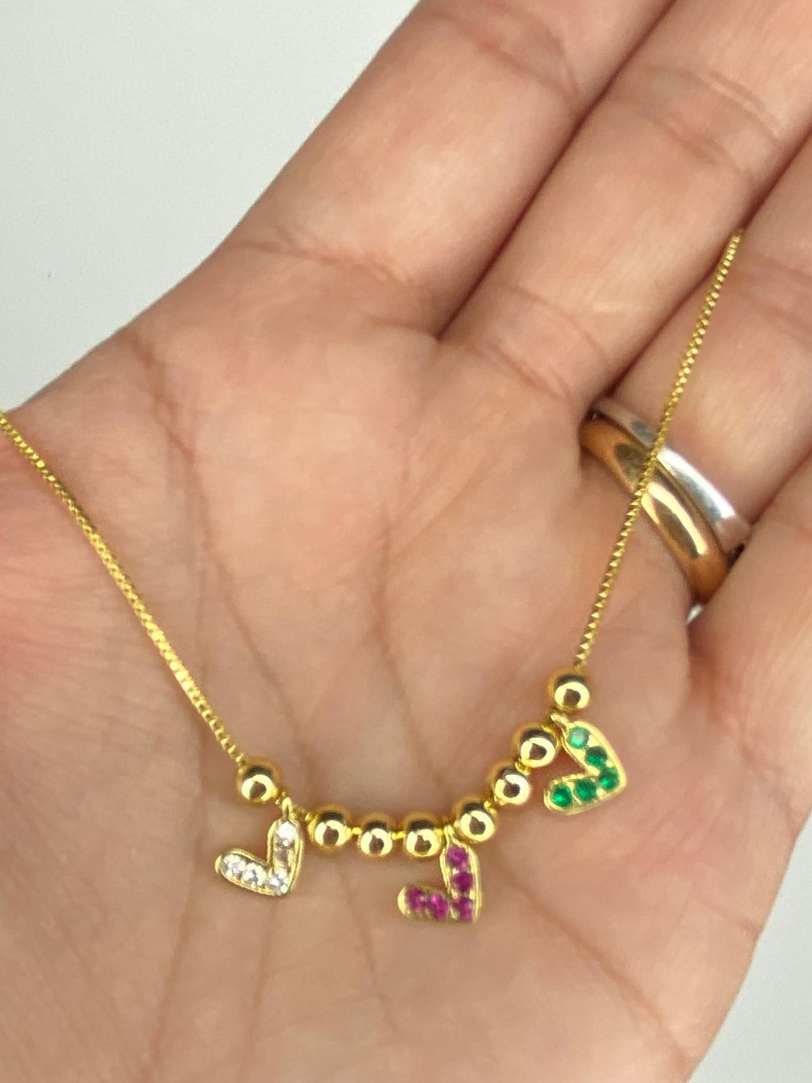 Collar amor primavera con microcircones y Cadena baño oro