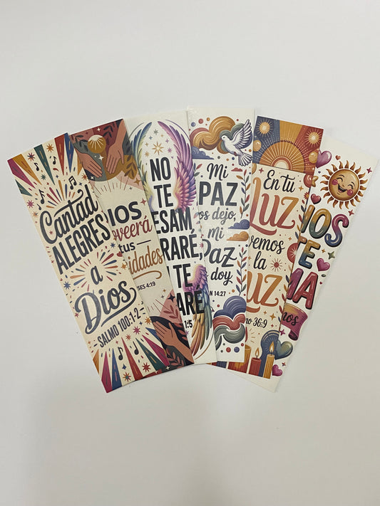 Set 6 separadores de Libros 4x15 cms “Cantad Alegres a Dios”