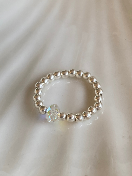 Anillo Balines de Plata con cristal swarovski Antistress