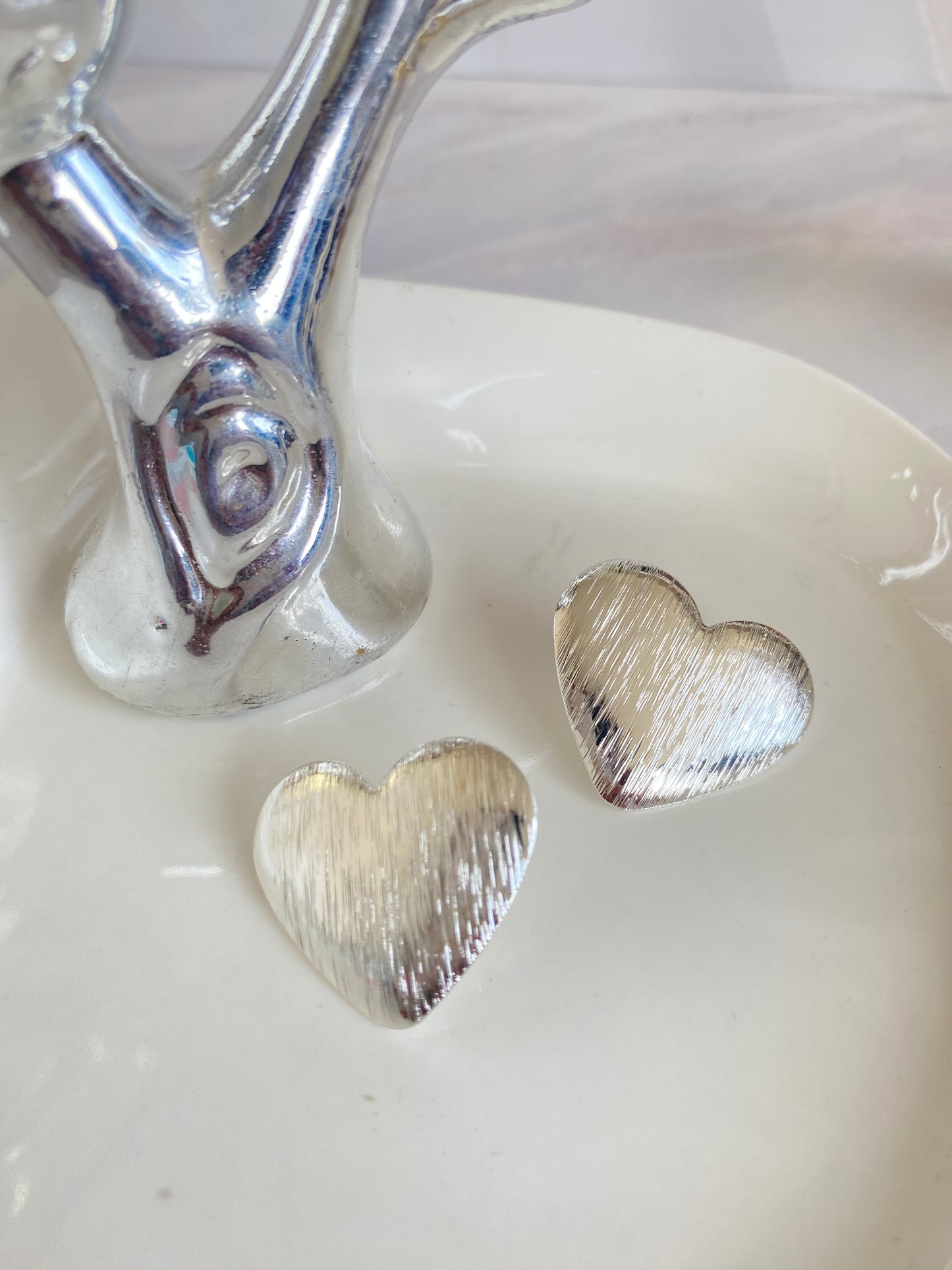 Aros maxi corazón Baño Plata 925