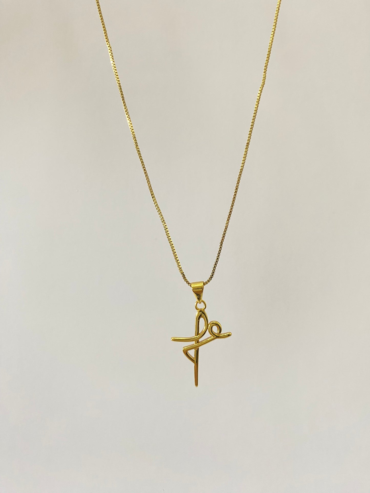 Collar Fe y Cadena baño oro ajustable