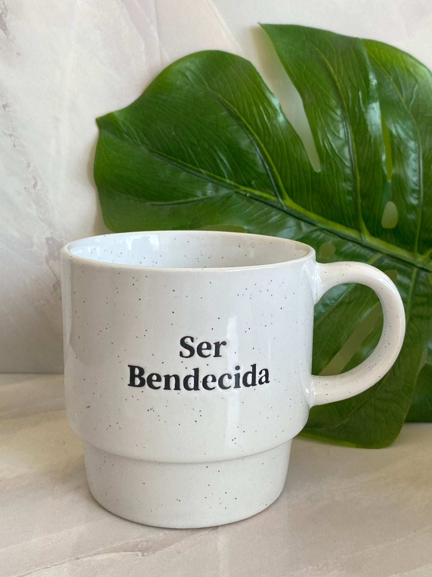 Taza de cerámica Blanca “Ser Bendecida”
