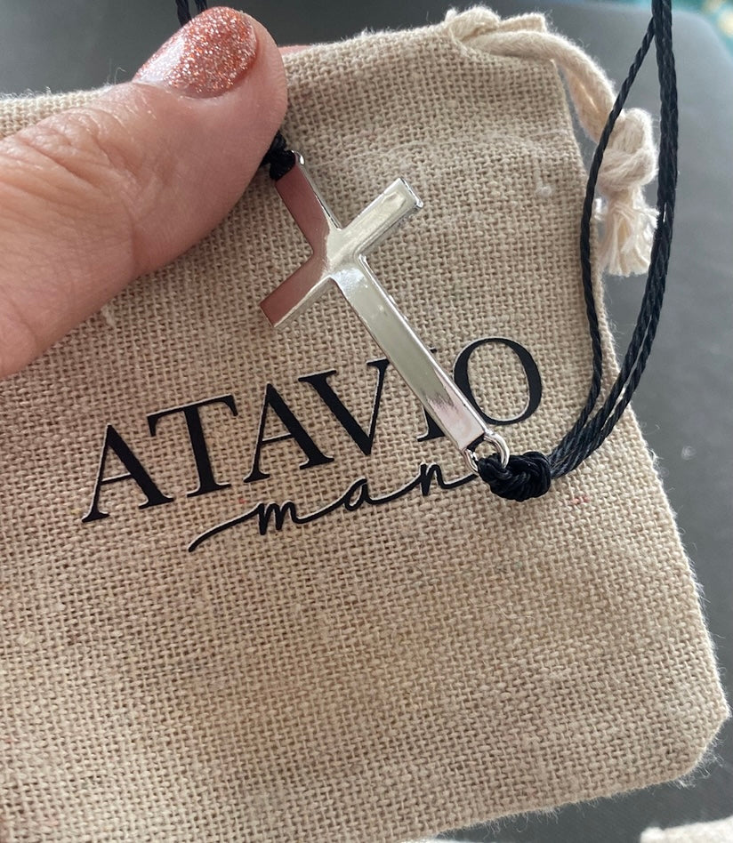 Pulsera Cruz metálica •  ajustable