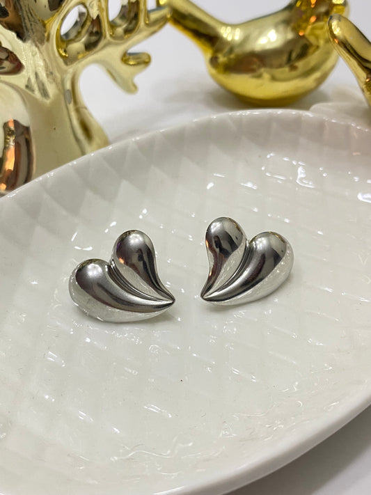 Aros acero plateado amada relieve