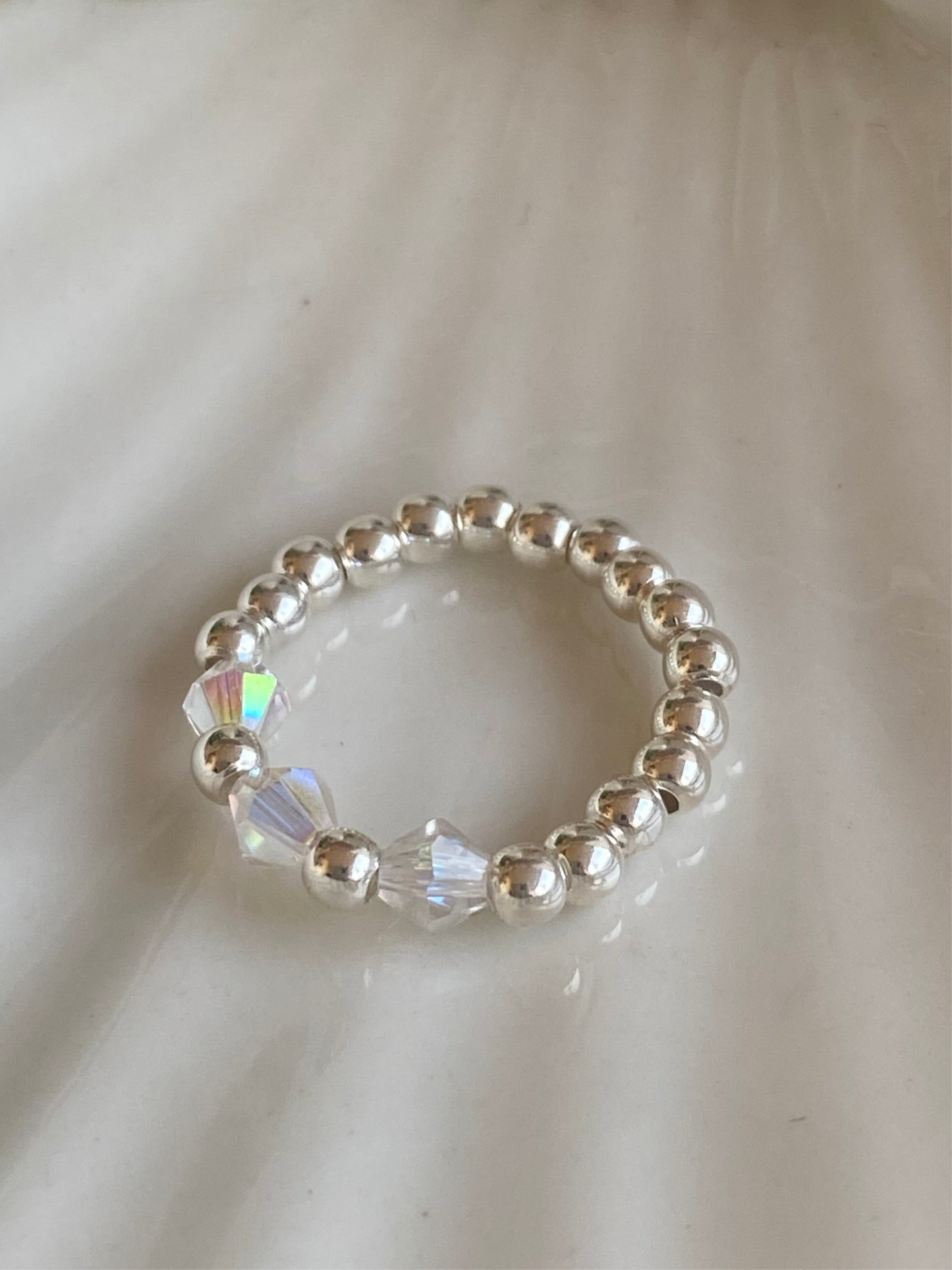 Anillo Balines de Plata con cristales swarovski Antistress