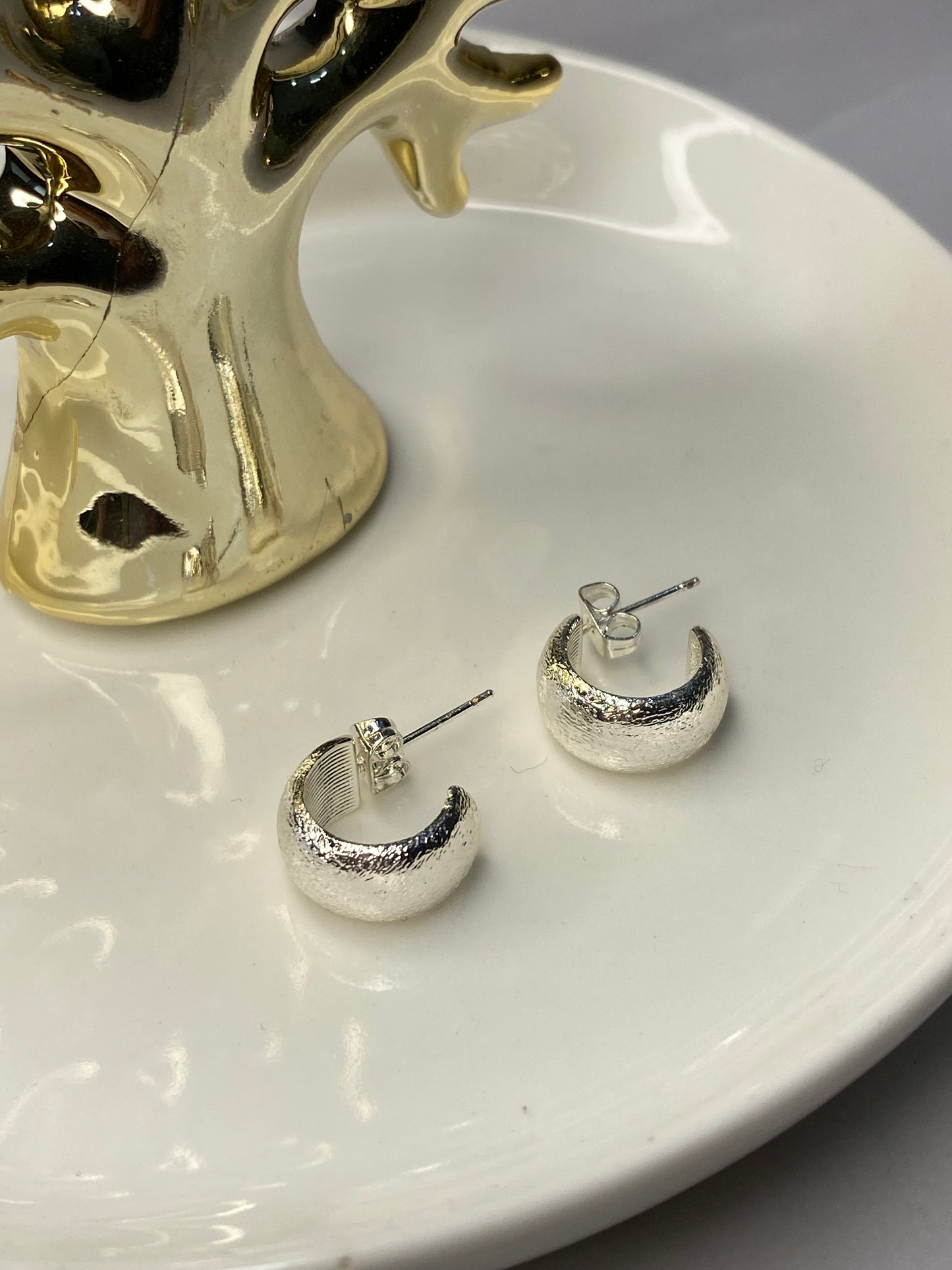 Aros argolla mate baño de Plata