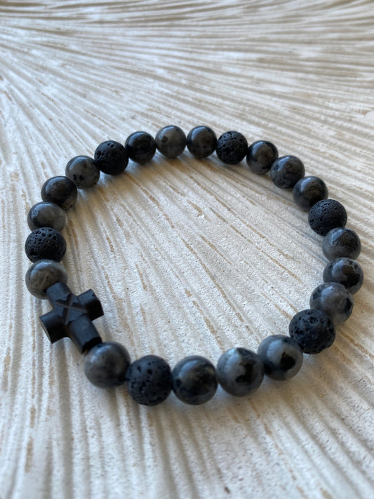 Pulsera Difusora Negra/Gris Cruz