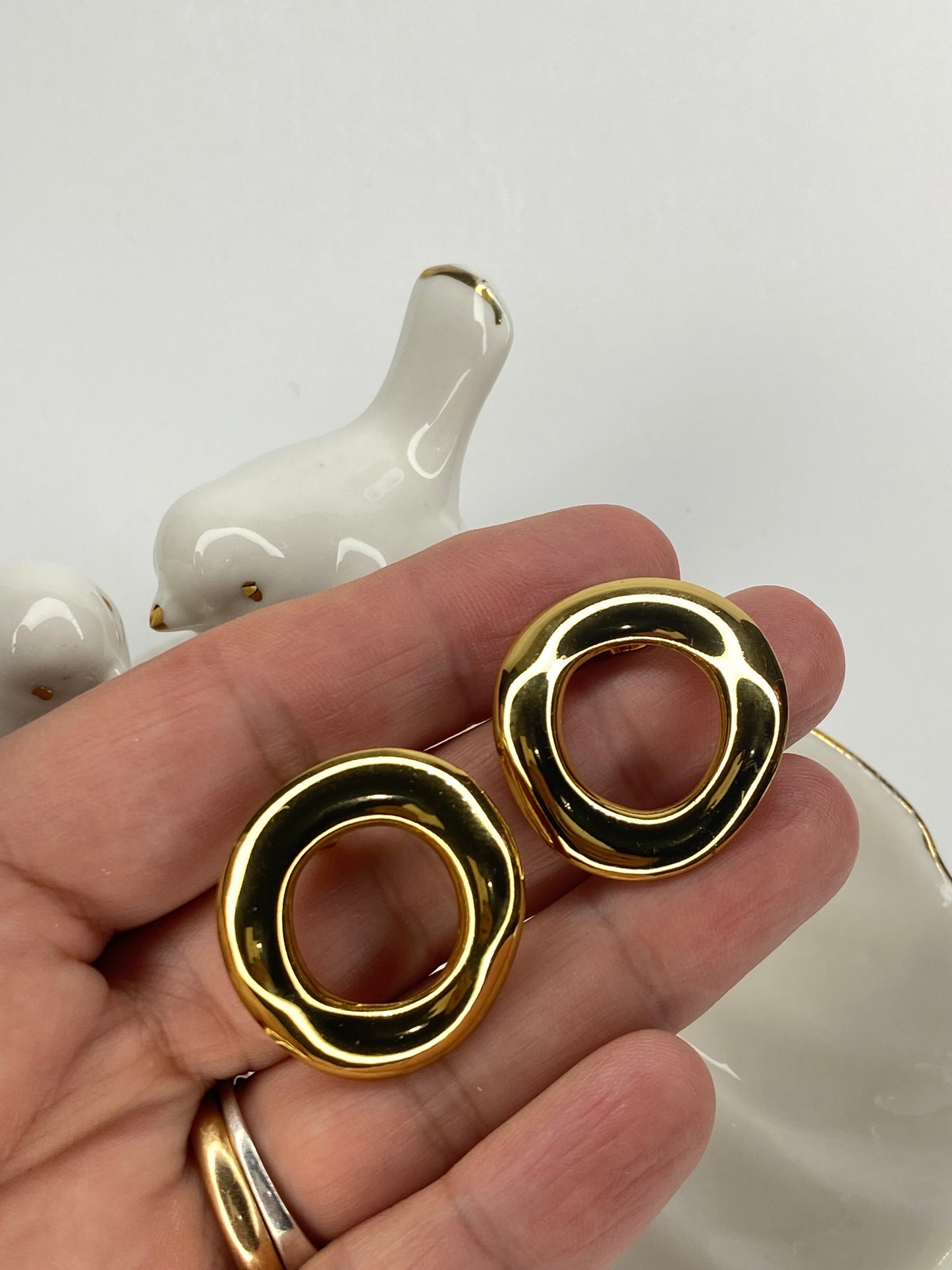 Aros dona acero dorado