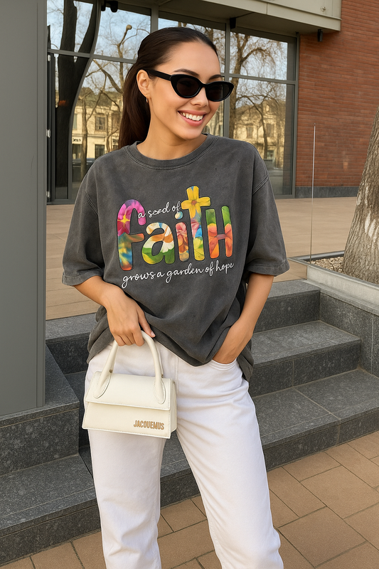 Polera Semilla de Fe • negro mineral