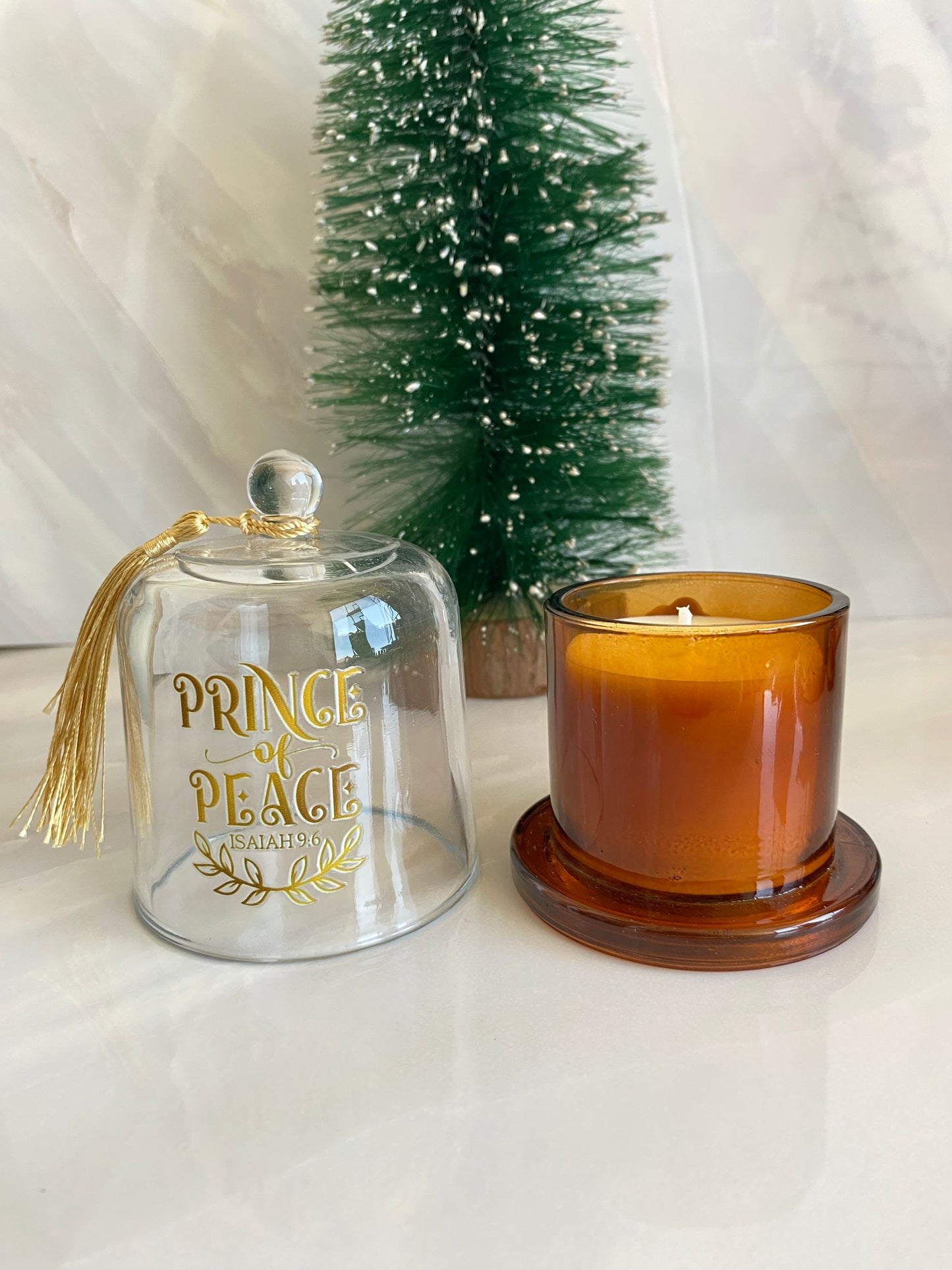 Vela Princess of peace con tapa de lujo de vidrio aroma frutos del bosque