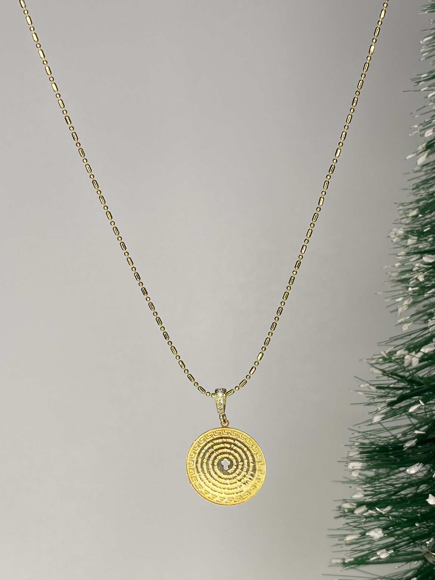 Collar Padre Nuestro baño oro Cadena Ajustable