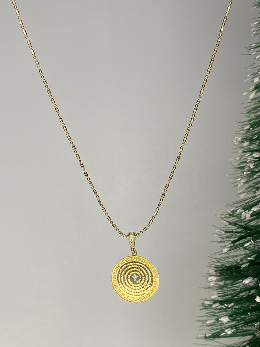 Collar Padre Nuestro baño oro Cadena Ajustable