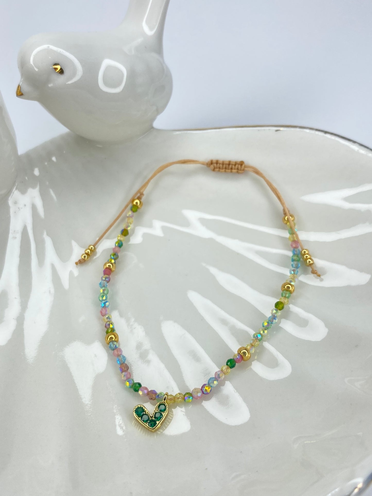 Pulsera amor esperanza cristales Checos colores ajustable