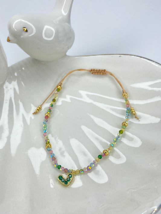Pulsera amor esperanza cristales Checos colores ajustable