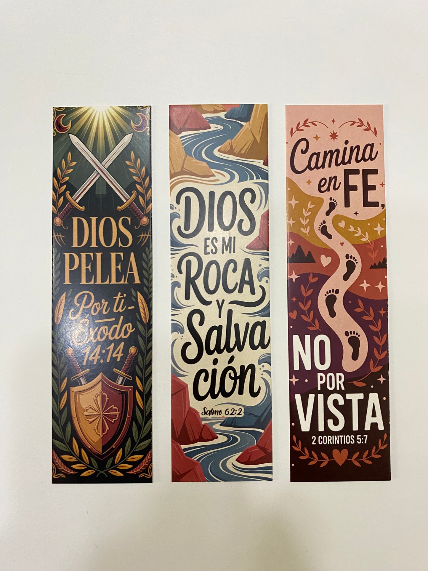 Set 6 separadores de Libros 4x15 cms  “Se fuerte y valiente”