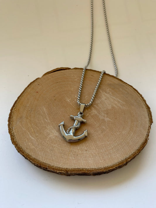Collar acero ancla - 60 cms