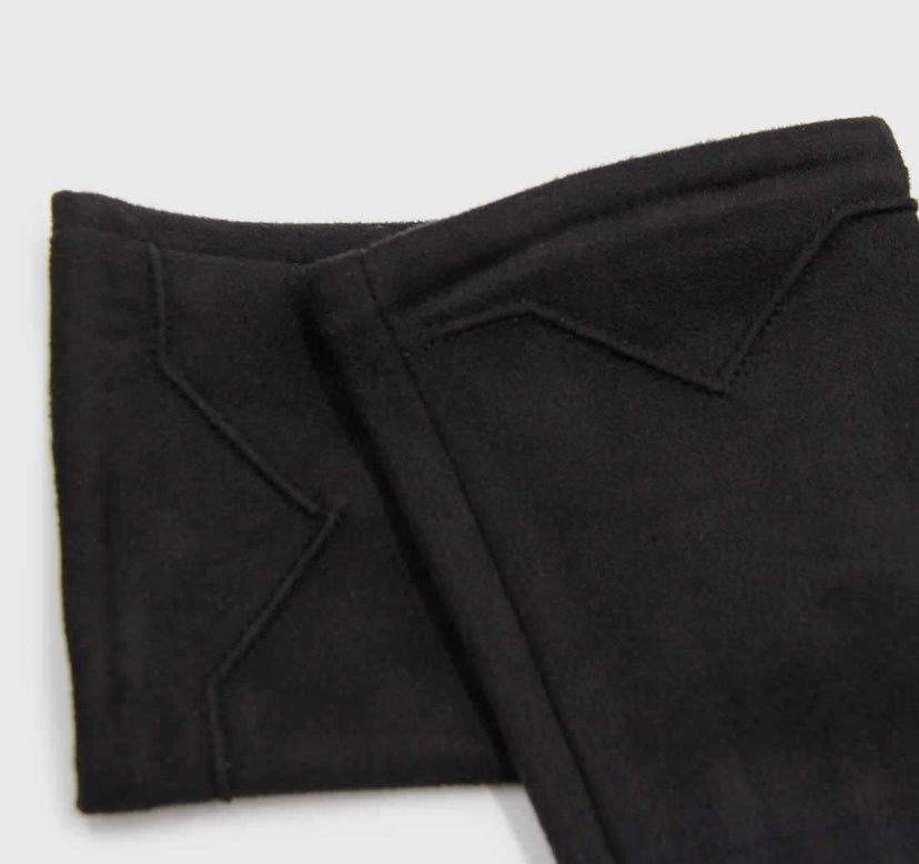 Guantes negros Gamuza Negro