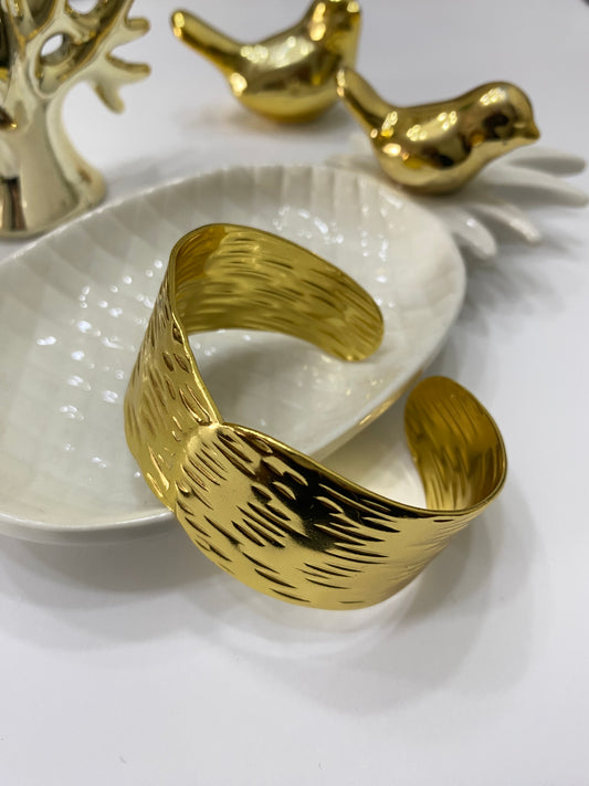 Brazalete alianza dorada acero ajustable (copia)
