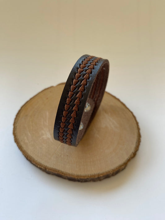 Pulsera Café eco cuero broche