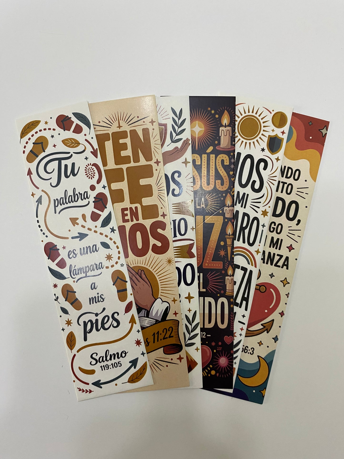 Set 6 separadores de Libros 4x15 cms “Tu Palabra ee una lámpara”