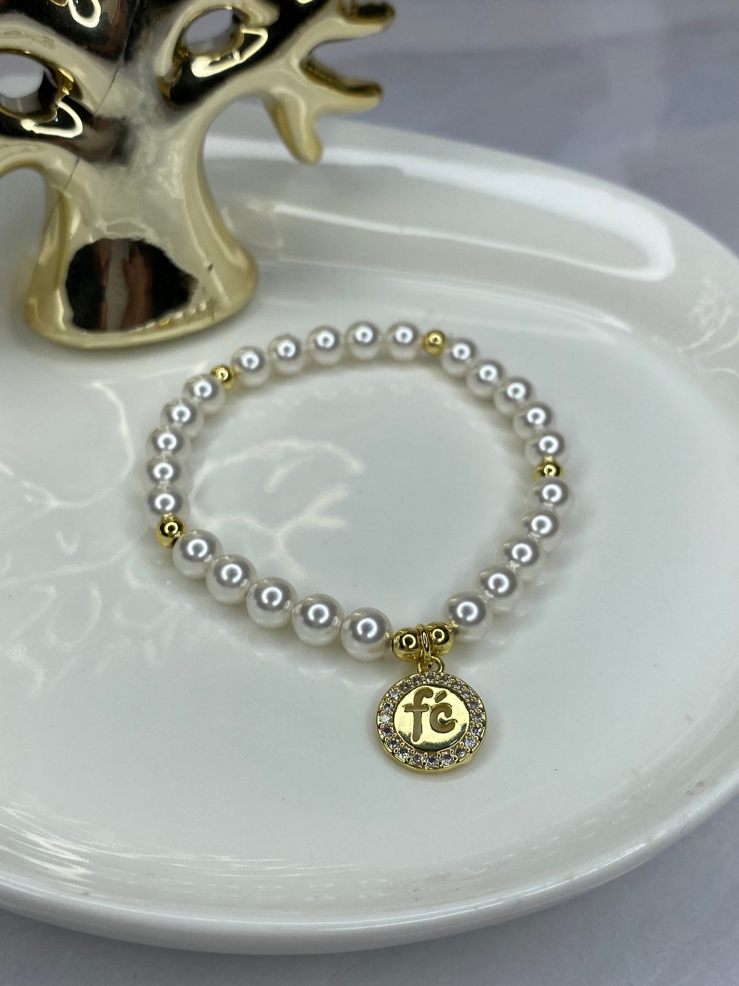 Pulsera Fe de Perlas Shell