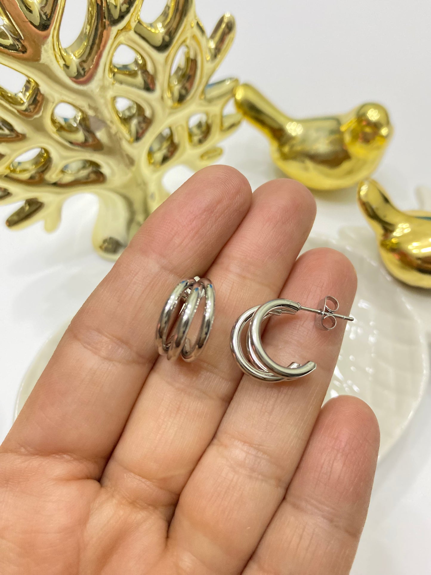 Aros argolla trinidad acero  13mm