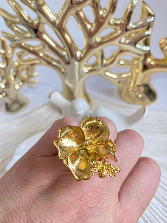 Anillo Ajustable • Mariposa en flor